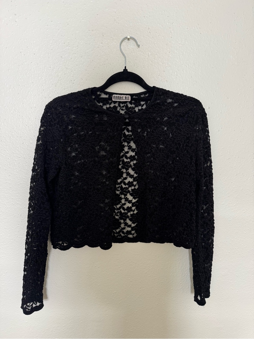 Vintage Black Floral Lace Cardigan